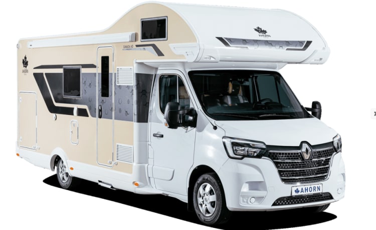 zeer luxe 6 pers. Ahorn-Canada camper met garage 