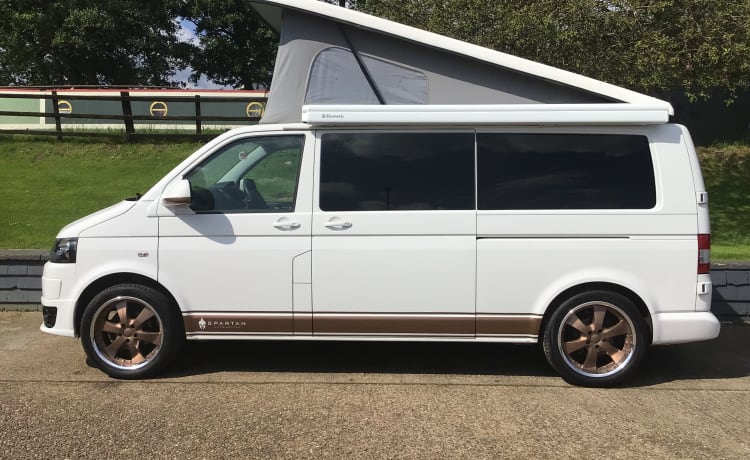 4 berth Volkswagen Transporter Campervan With Pop Top 2013