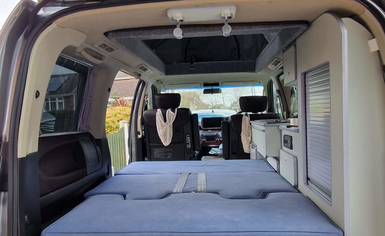 El – 2/3 berth Nissan Elgrand campervan with pop up roof