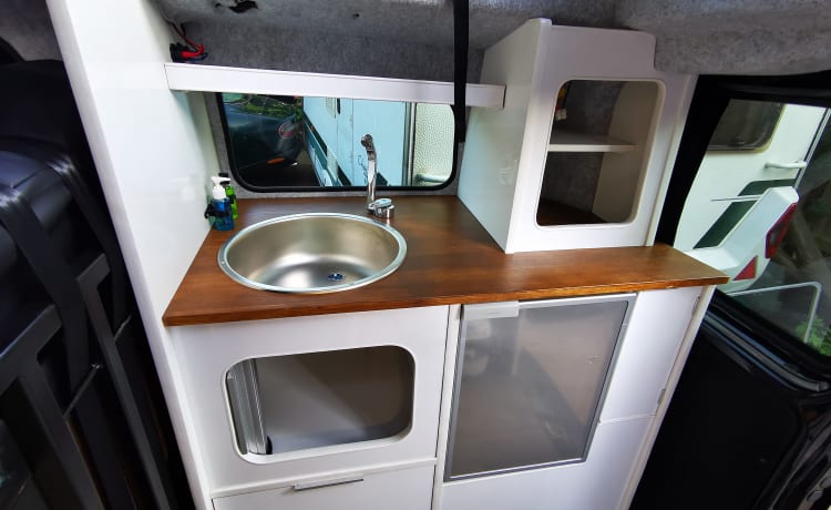 Pop top Mercedes Campervan with large kitchen + Toilet
