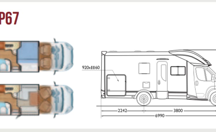 Clyde – 2020 4-persoons busje, ideaal voor elk gezin/stel dat op zoek is naar een luxe roadtrip