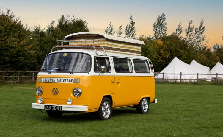 Betsy – 1979 VW T2 Bay Wohnmobil mit 4 Schlafplätzen