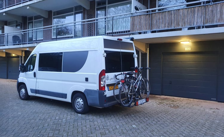 QPO: " Zo wijd de wereld strekt"        " – Reliable and well-maintained bus camper.