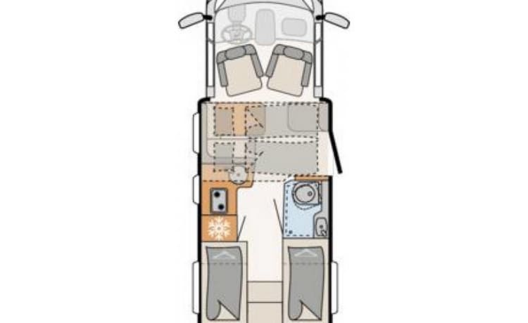 Camping-car 2 personnes Dethleffs Just 6812EB (lits simples)