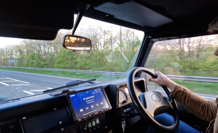 Blue Landy – Land Rover Campervan mit 2 Schlafplätzen, Baujahr 1992