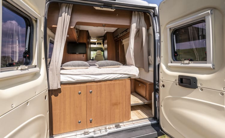 Luxusbus Camper Automatik mit französischem Bett