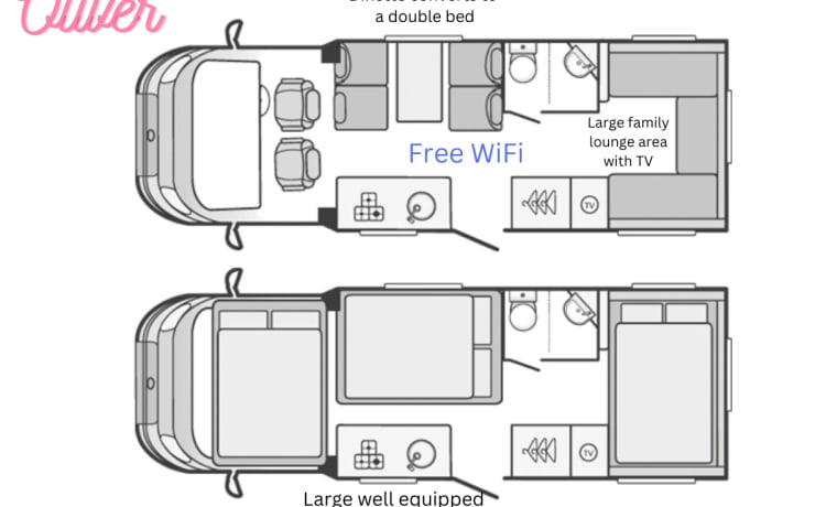 Oliver – Superbo camper Swift a 6 posti letto