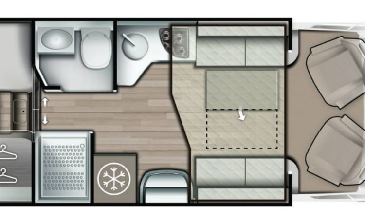 Mobilvetta Krosser 86 – Moiblvetta Krosser 86 – bis zu 6 Personen – Automatik – Halbintegral – Wohnmobil