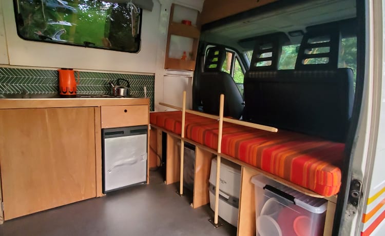 Retro Ronnie – Cozy and spacious (family) bus camper