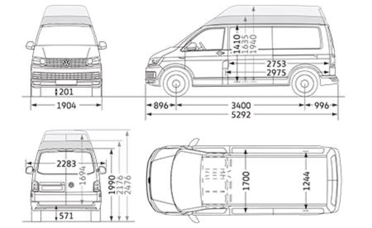 Rolo – T5 VW (2010), tetto alto nero