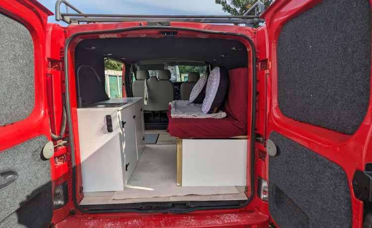 Sherry-Red  – 2 berth Nissan campervan from 2008