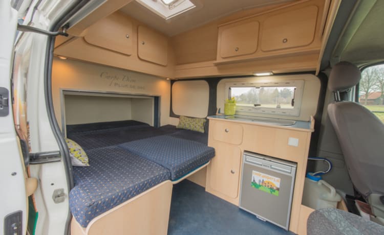 Type 4 – Compact bus camper with a large bed