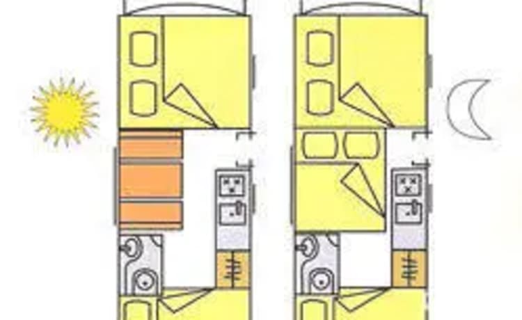 Camper bello e spazioso con riscaldamento e aria condizionata