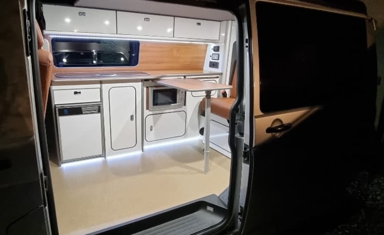 Tommie – 4 person, VW Campervan, LWB with Pop Top roof! + loads of extras!