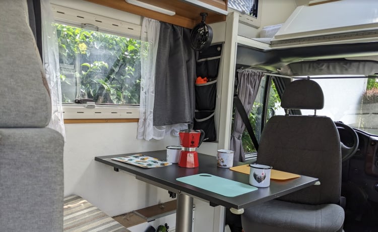 Blauwal – Robusta casa mobile avventura per famiglie con carrozzeria per veicoli da spedizione