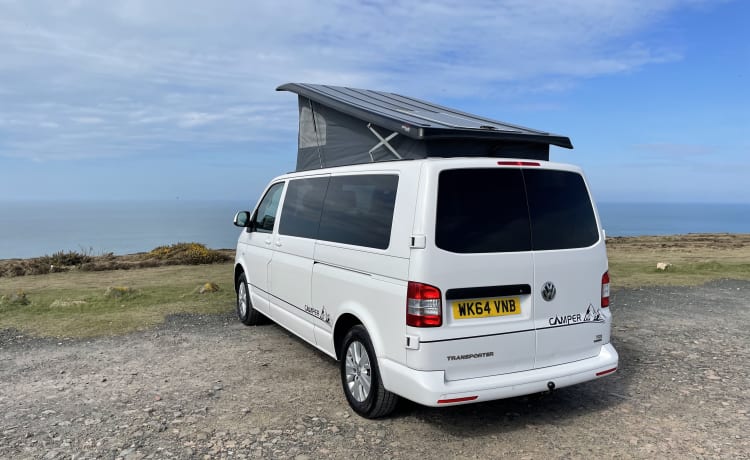 Pearl – VW T5.1 Aufstellcamper mit 2-4 Schlafplätzen und Markise