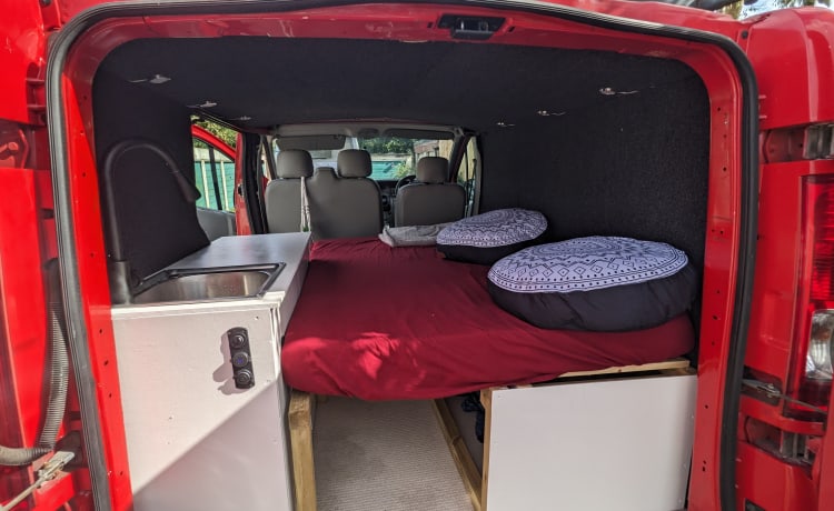 Sherry-Red  – 2 berth Nissan campervan from 2008