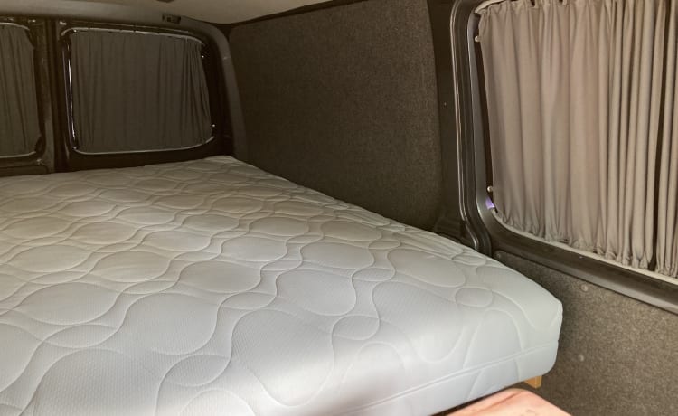 2p Volkswagen campervan uit 2014 met groot vast bed