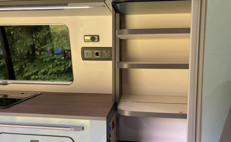 Ruthern –  VW T6  beautifully converted by Ecowagon.  Pitch available