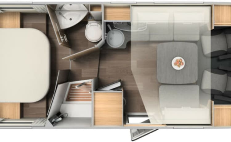 Mooie 4p Sunlight T69 semi-integrated uit 2021