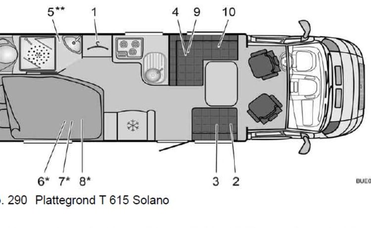 ⭐️⭐️⭐️ 2-4 persoons super semi-integraal camper ⭐️⭐️⭐️ 