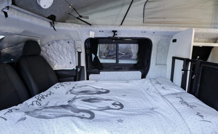 Mercedes Campervan mit Aufstelldach mit großer Küche + Toilette
