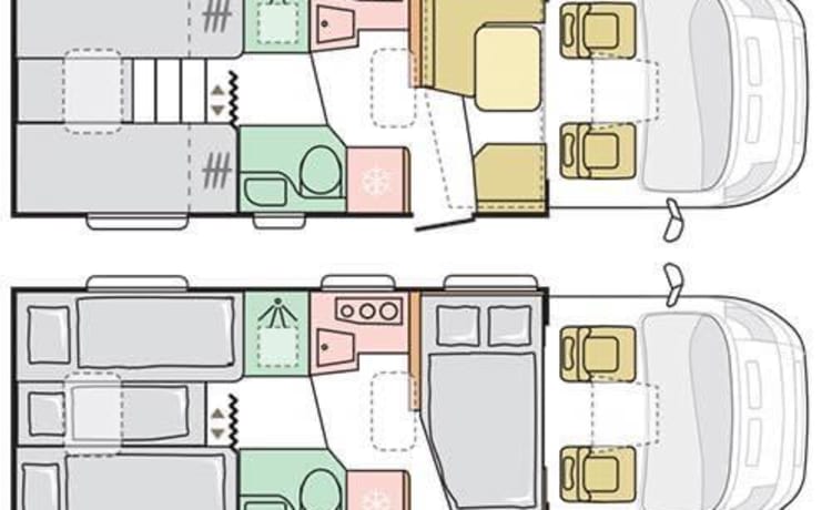 Crielie Wheelie – Luxe mobilhome - Adria Matrix 670SL (4personen)