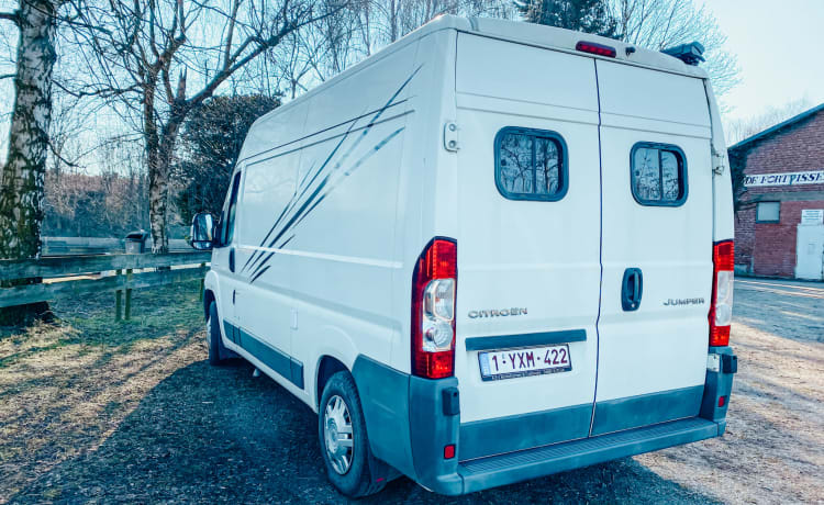 Accogliente camper per autobus fai-da-te (surf).