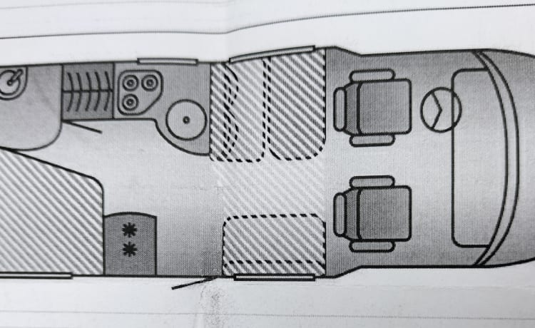 Kievit – 2p Hymer semi-intégré de 2010 (avec place pour 3ème personne)