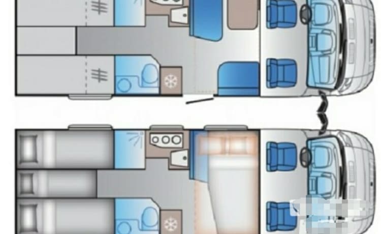 Ittercampers – 6p Sun Living semi-integrated uit 2022