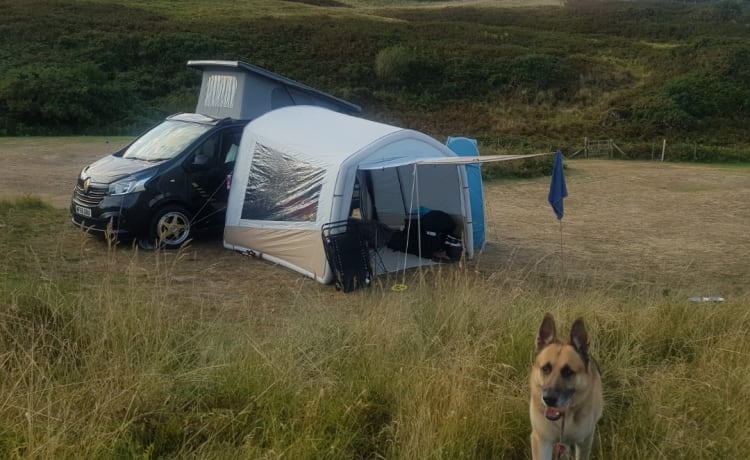 Bert – Op maat gemaakte off-grid Renault-camper met 4 slaapplaatsen uit 2016