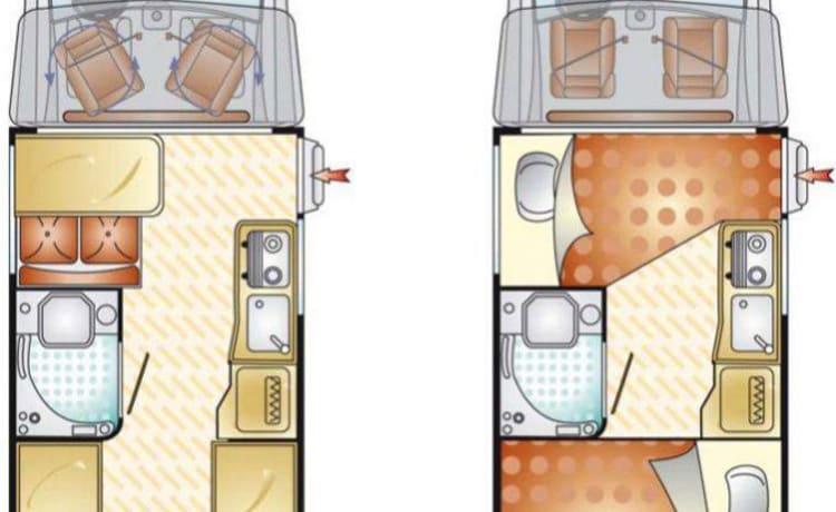 I-type – New bus camper with 4 permanent sleeping places