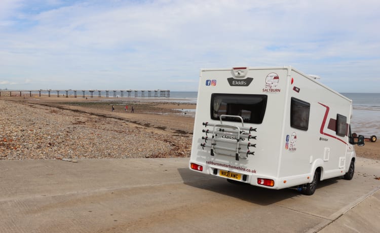 Saltburn motorhome hire  – 6 berth Fiat bus from 2021