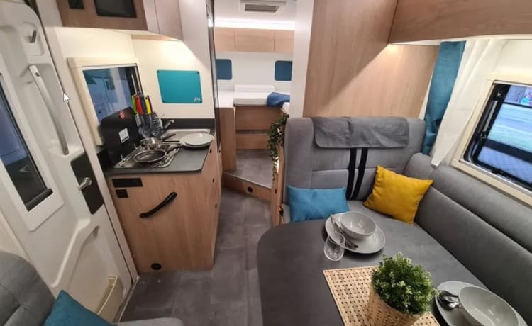 Joa 75T – Mobil-home familial moderne pour 5 personnes de moins de 3,5 t