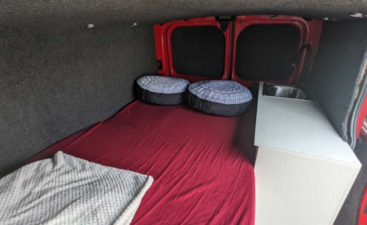 Sherry-Red  – 2 berth Nissan campervan from 2008