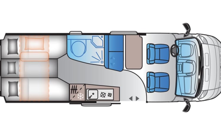 Duke 1 – Brandneuer und luxuriöser Campervan für 4 Personen