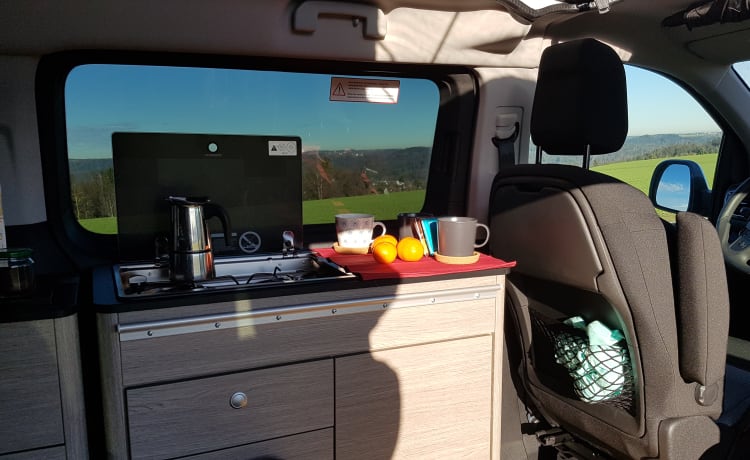 Der Campster – geweldige bus met 4 bedden of 5 zitplaatsen - alles wat je nodig hebt ;-)!