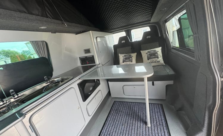 Birt  – Camping-car Volkswagen T6 4 couchages avec toit relevable de 2017