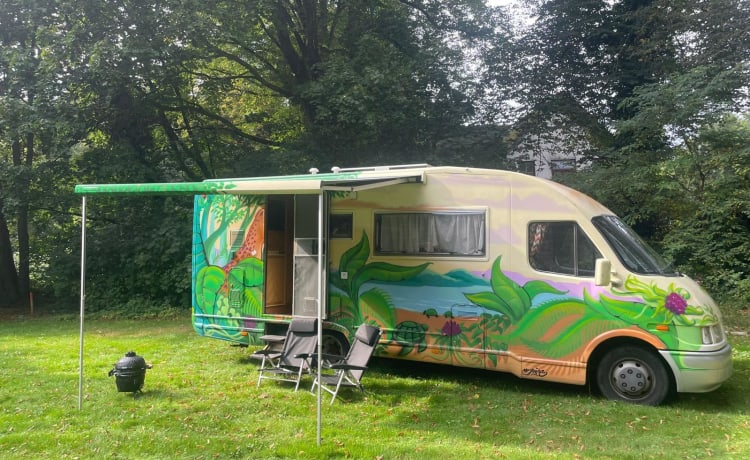 Kunstwerk op wielen – Festival camper