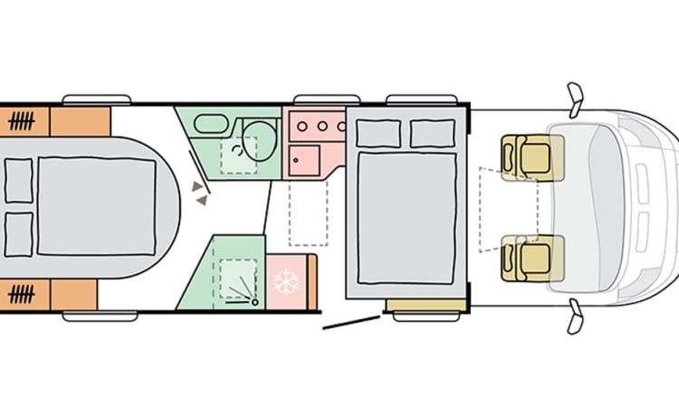 Camper di lusso Adria 670 DC per 4 persone - ancora disponibile per le vacanze di maggio!