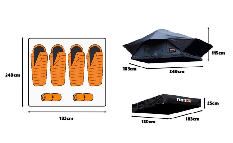 Ford Ranger Wildtrack 4x4 with 4 person Rooftent 