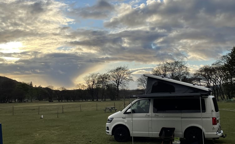 Atemberaubender VW Transporter T6 Highline Wohnmobil bereit für Ihre Abenteuer