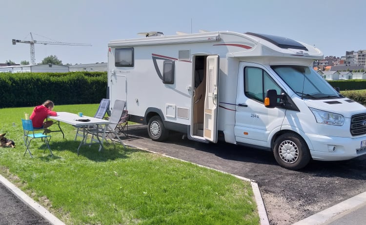 auto-roller – Familie semi-integraal voor 4 personen, Auto-roller Ford