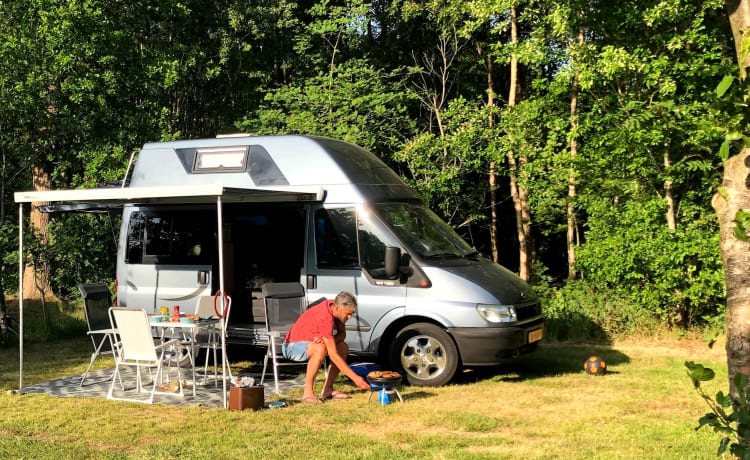 Super practical four-person Ford camper van