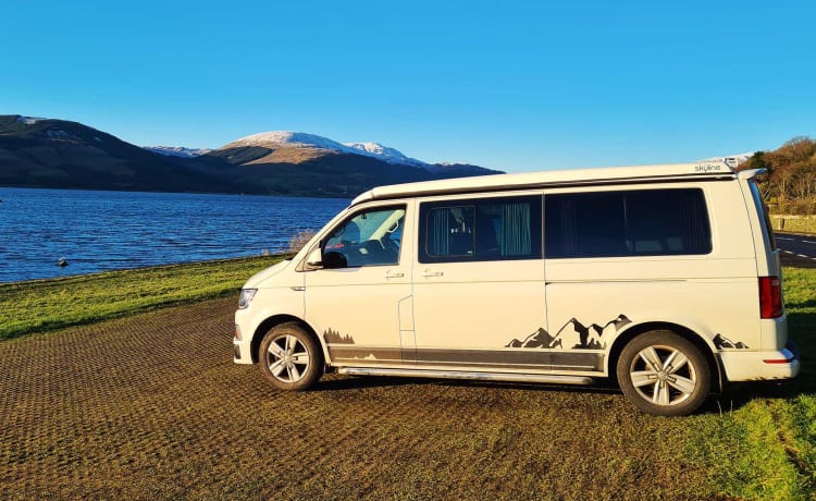 Wallace – VW T6 Camper mit 4 Schlafplätzen in Derbyshire