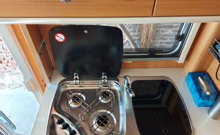 Fully furnished alcove motorhome