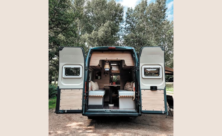 CLAY & GRACE - home away from home – sfeervolle 2-persoons Knaus buscamper uit 2019 met veel leefruimte