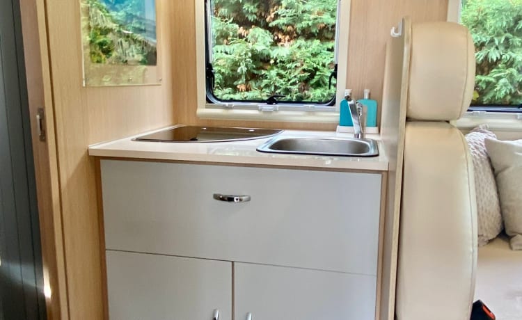 Luxury motorhome with air conditioning and separate sleeping area