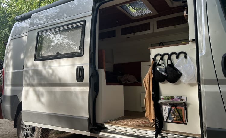 Omgebouwde camperbus fiat ducato 2 persoons