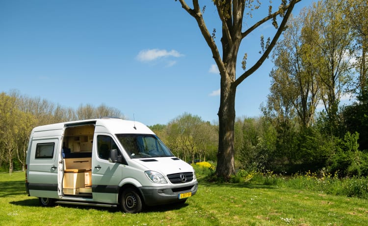 Bamboo Sprinter with Lovely Bed and Outdoor Shower!